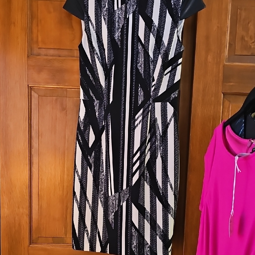 Black and White Geometric Dress